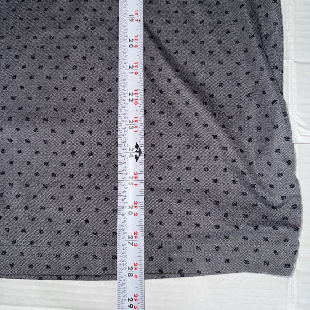 Travis Mathew Polo Shirt Men's Sz Large Grey All Over Print Golf Performance - Picture 5 of 6